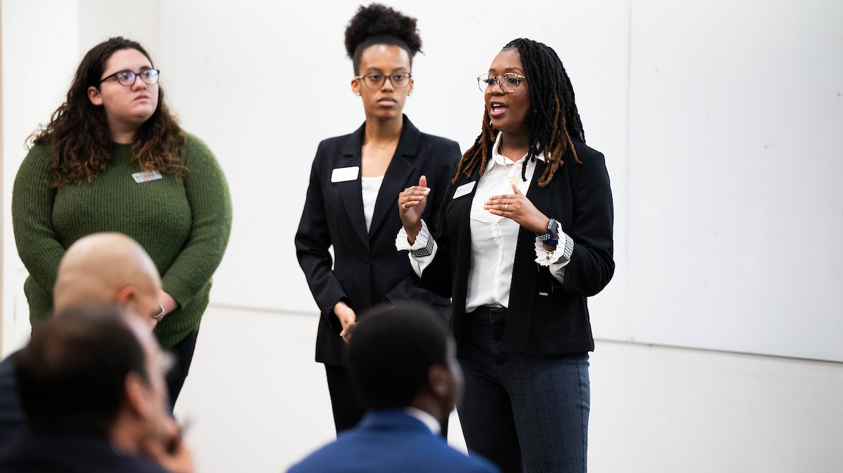 Students participating in the PLP competition